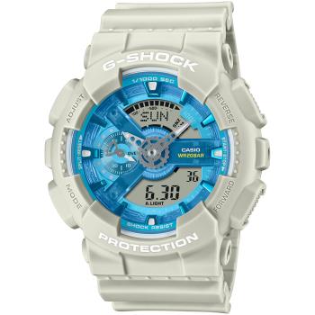 CASIO G-SHOCK 湛藍海洋大錶徑雙顯計時錶/米白/GA-110AS-5A