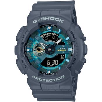 CASIO G-SHOCK 湛藍海洋大錶徑雙顯計時錶/深藍/GA-110AS-2A