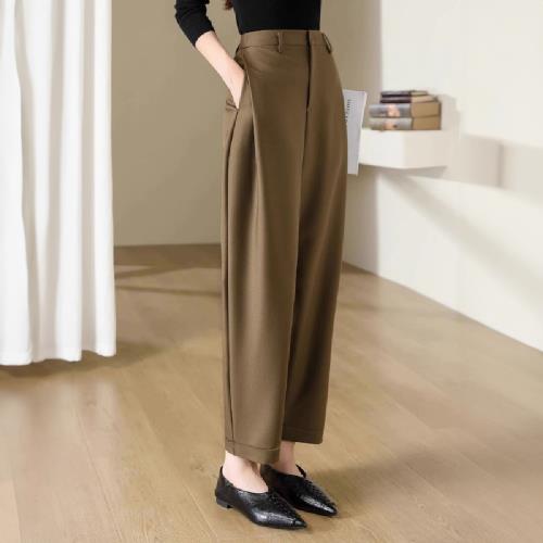 【LANNI 藍尼】★顯瘦繭型西裝哈倫褲(女裝/褲子/長褲/西裝褲)