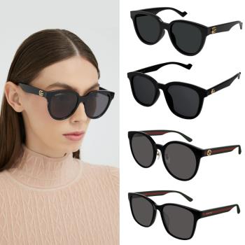 【GUCCI 古馳】亞洲版型 中性膠框太陽眼鏡組合(GG0416SK、GG0417SK、GG0960SA、GG1001SK 多款任選)
