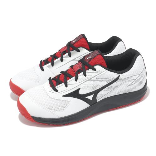 Mizuno 網球鞋 Break Shot 5 AC 男鞋 寬楦 白 黑 紅 抓地 緩衝 運動鞋 美津濃 61GA2541-62