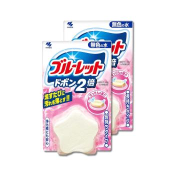 (2盒超值組)日本Kobayashi小林製藥-Bluelet免刷洗2倍星型去汙消臭芳香馬桶清潔錠120g/盒-皂香粉(浴廁淨白除垢,馬桶水箱除臭)