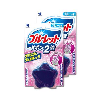 (2盒超值組)日本Kobayashi小林製藥-Bluelet免刷洗2倍星型去汙消臭芳香馬桶清潔錠120g/盒-薰衣紫(浴廁淨白除垢,馬桶水箱除臭)
