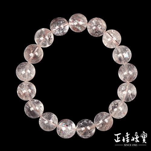 【正佳珠寶】粉晶 粉阿賽微膠花 11.4-11.8mm 粉晶阿賽手珠