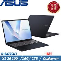 ASUS Vivobook 16吋 輕薄筆電 X1 26 100/16G/1TB SSD/W11/X1607QA-0061B126100 藍