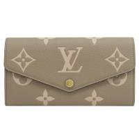 Louis Vuitton LV M81049 SARAH 印花壓紋牛皮信封釦式發財長夾