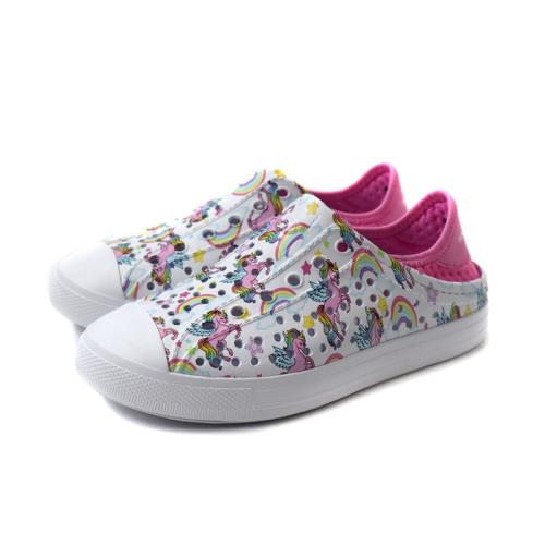 SKECHERS FOAMIES 洞洞鞋 白/粉紅 獨角獸花紋 童鞋 308054LWMLT no948