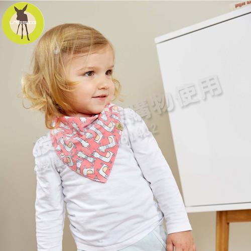 德國LASSIG-寶寶有機棉口水巾圍兜1入(羊駝藍/羊駝粉)