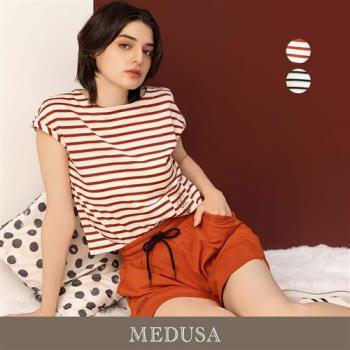 現貨【MEDUSA 曼度莎】小花緹花條紋休閒T恤 - 2色（M-XL）｜女T恤 女休閒上衣 條紋T恤