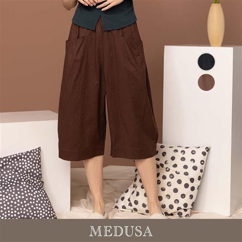 現貨【MEDUSA 曼度莎】大口袋亞麻休閒長褲 - 2色（M-L）｜女寬褲 女休閒長褲 涼感亞麻