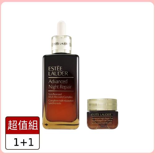 1+1超值組【Estee Lauder雅詩蘭黛】特潤超導全方位修護露 小棕瓶100ml+特潤全能修護亮眼霜15ml (ST)