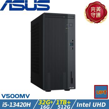(規格升級)ASUS華碩 V500 Mini Tower商用桌機 i5-13420H/48G/1.5T/W11/H-V500MV-13420H138W