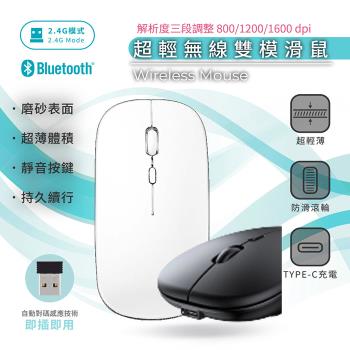 Songwin 超輕/靜音/充電式 無線雙模滑鼠(解析度三段調整)