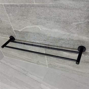 【DAY&DAY】霧黑 雙桿毛巾掛桿組4分管-75CM-304不鏽鋼(C0028BK-75)