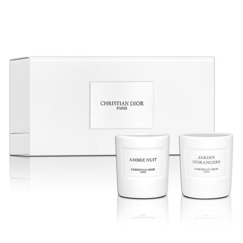 Dior 迪奧 香氛世家迷你香氛蠟燭二件組-夜之琥珀35g+橙之花園35g