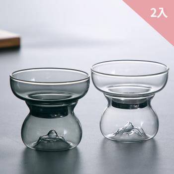 CS22日式觀山耐熱玻璃茶漏濾茶器-2入
