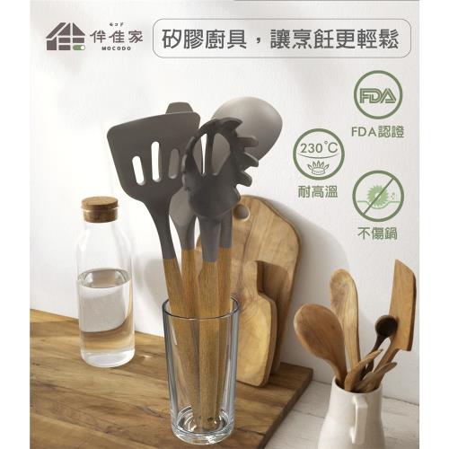 【伴佳家】矽膠廚具六件組 鍋鏟／麵勺／湯勺／料理夾／平頭勺／料理剪刀 (六款各1)