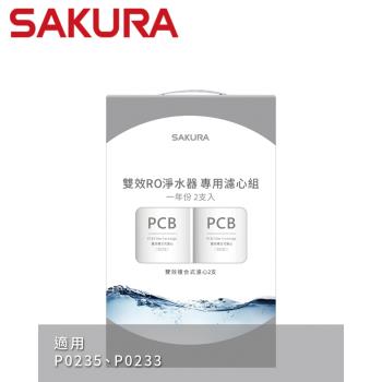 【SAKURA櫻花】雙效RO淨水器專用濾心2支入(一年份) - F2192