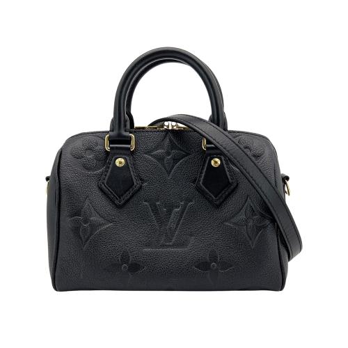Louis Vuitton Speedy 20 全皮壓紋手提斜背二用包(M58953-黑)