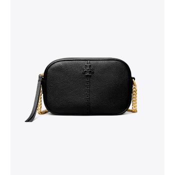 TORY BURCH 專櫃經典款 McGraw 防刮荔枝紋皮革相機包肩揹包斜揹包