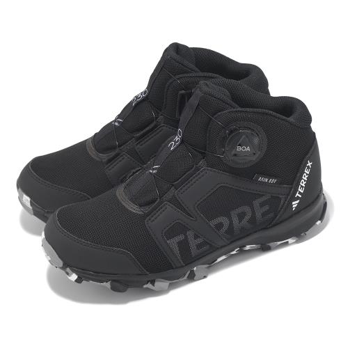 adidas 越野跑鞋 Terrex BOA Mid R.RDY 中童 黑 旋鈕 抓地 小朋友 運動鞋 愛迪達 IF7508