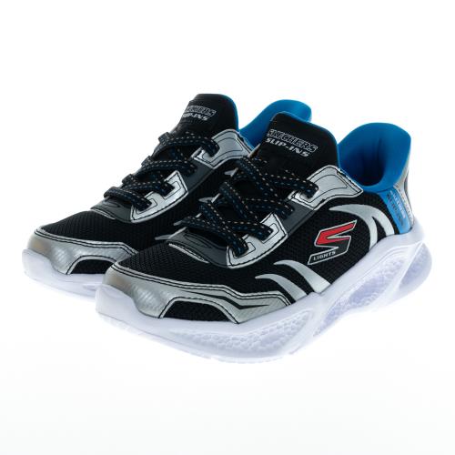 SKECHERS 童鞋 男童系列燈鞋 瞬穿舒適科技 SKECHERS METEOR-LIGHTS (403848LSLBK)