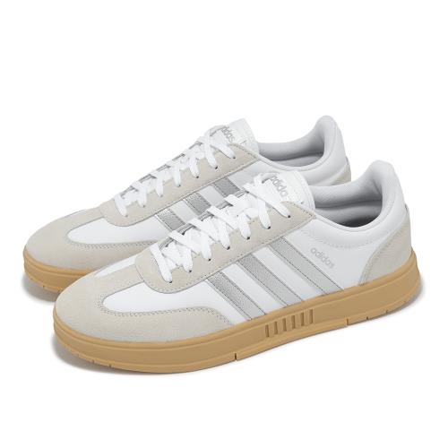 adidas 休閒鞋 Gradas 男鞋 白 灰 銀 拼接 麂皮 膠底 復古 愛迪達 ID6127