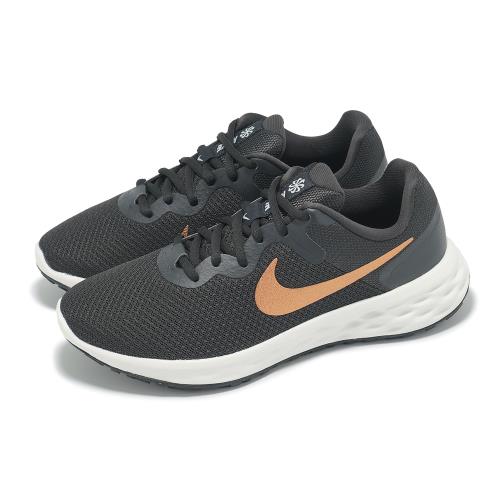 Nike 慢跑鞋 Wmns Revolution 6 NN 女鞋 黑 銅 輕量 緩衝 網布 運動鞋 DC3729-009