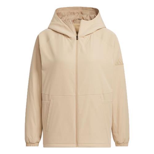Adidas 連帽外套 女裝 抓絨 抽繩腰身 奶茶【運動世界】JM8813