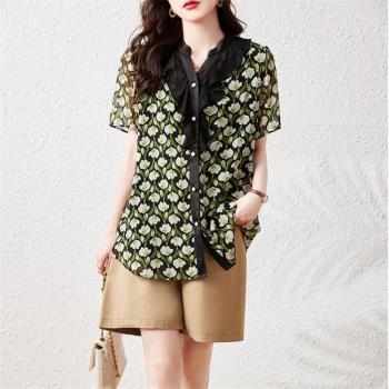 【ALLK 歐楷】新品 荷葉領長上衣 圖片色(尺寸L-XXL/中大尺碼/涼爽/透氣)