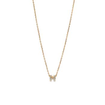 Hermes Pop H Mini項鍊(奶茶/玫瑰金) (H147992FO55)