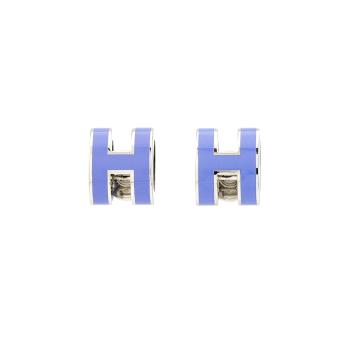 Hermes Pop H Mini耳環(紫/銀) (H608002FP11)