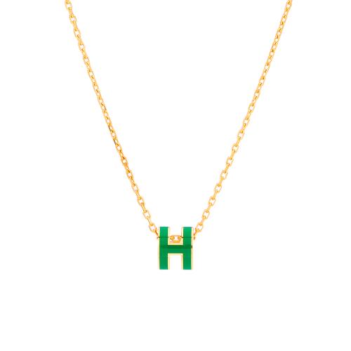 Hermes Pop H Mini項鍊(綠/金) (H147992F 83)