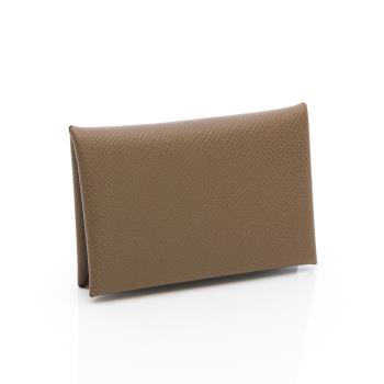 Hermes Calvi card holder 小牛皮折疊暗釦名片/零錢包 (大象灰) (H044164CK18)
