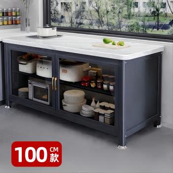 【優品星球 】巖板三層對開門餐廚櫃 100公分 TG 款(餐櫃 電器櫃 餐邊櫃 中島櫃 廚房櫃 置物櫃 收納櫃)