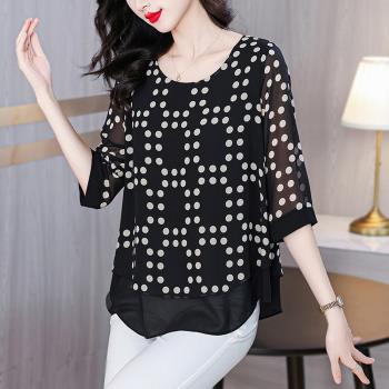 【ALLK 歐楷】新品 印花長上衣 黑色(尺寸L-XXL/中大尺碼/涼爽/透氣)