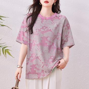 【ALLK 歐楷】新品 緹花長上衣 圖片色(尺寸L-XXL/中大尺碼/涼爽/透氣)