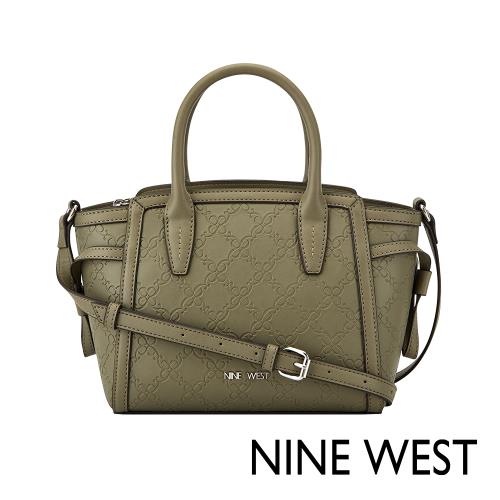 絕版品NINE WEST KYLER 手提弧型壓紋斜背包-灰綠