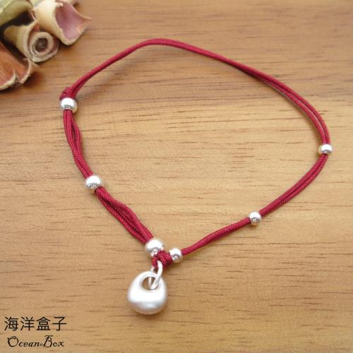 【海洋盒子】好運連連福氣招財銀坨坨S925純銀紅繩手鍊