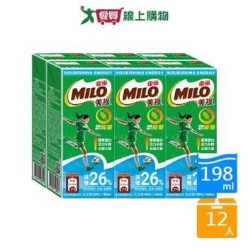 雀巢美祿巧克力飲減糖198ML*6【兩入組】【愛買】