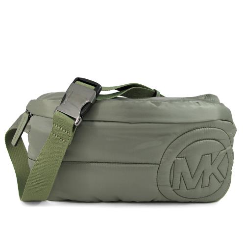 MICHAEL KORS 大圓標LOGO防潑水尼龍腰胸包(軍綠色)