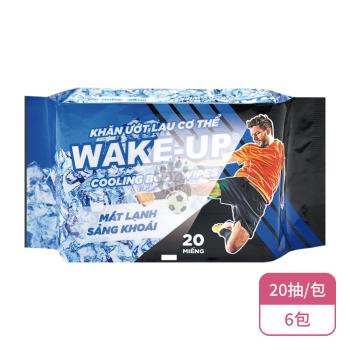 【立得清】WAKE-UP酷涼運動濕巾(20抽/包)X6包