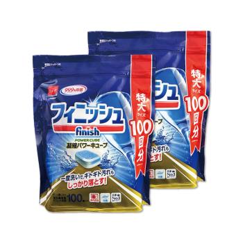 (2袋200入超值組)日本FINISH-MUSE洗碗機專用酵素雙結構除油汙消臭濃縮洗碗錠100入/袋(大容量除漬洗碗塊,碗盤餐具亮潔,全機型適用)