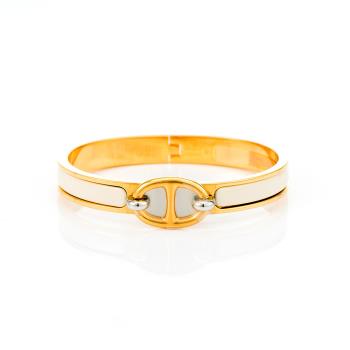 Hermes Mini Clic Chaine dAncre手環(白/金)(PM) (H209000F 85)