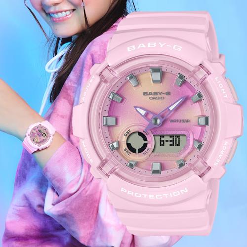 CASIO BABY-G 扎染圖案 雙顯腕錶 BGA-280TD-4A