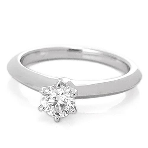 九五成新展示品！TIFFANY PT950鉑金-鑲0.25克拉經典六爪婚戒
