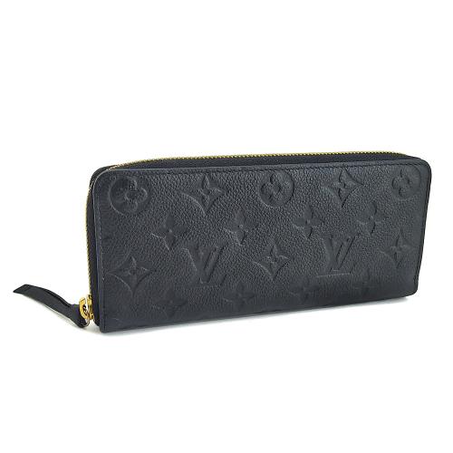 九成新--LV 黑色Monogram壓紋牛皮八卡拉鍊長夾(