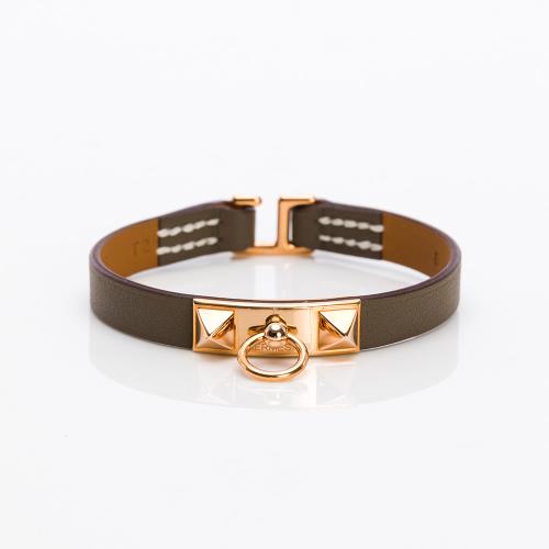 Hermes Rivale Mini 手環(象灰/玫瑰金)(T2) (H081181CD 18)