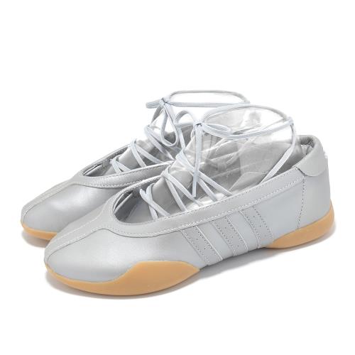 adidas 休閒鞋 Taekwondo Mei W 女鞋 銀 芭蕾風 復古 薄底 綁帶 愛迪達 JR7032