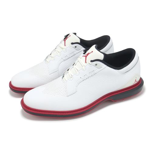 Nike 高爾夫球鞋 Jordan ADG 5 男鞋 白 紅 黑 軟釘 緩震 高球 皮革 FQ6642-103
